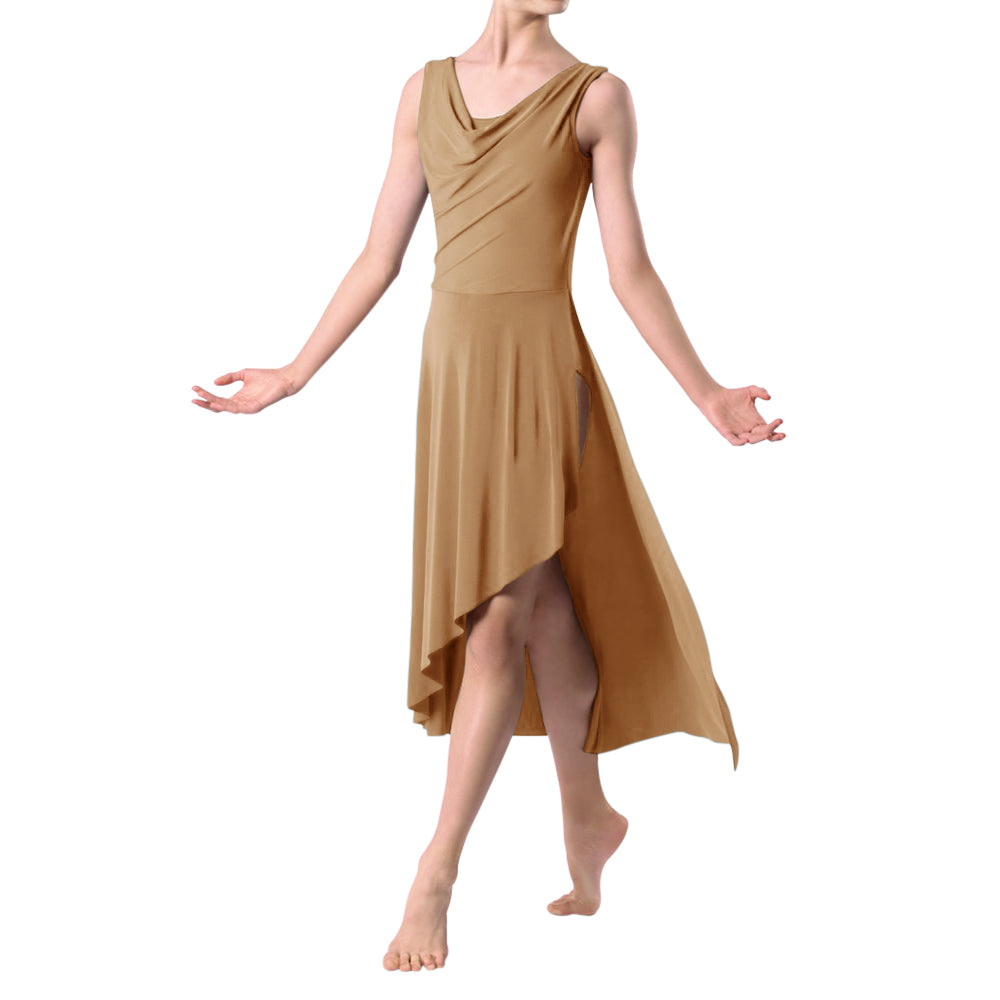 Modern Ballet Sleeveless Asymmetrical Long Dress