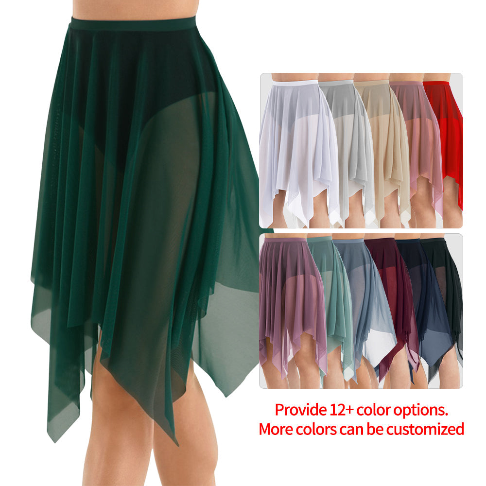 Geometric Skirt Ballet Training Square Mesh Skirt (Exclude Underwear & Leotards)