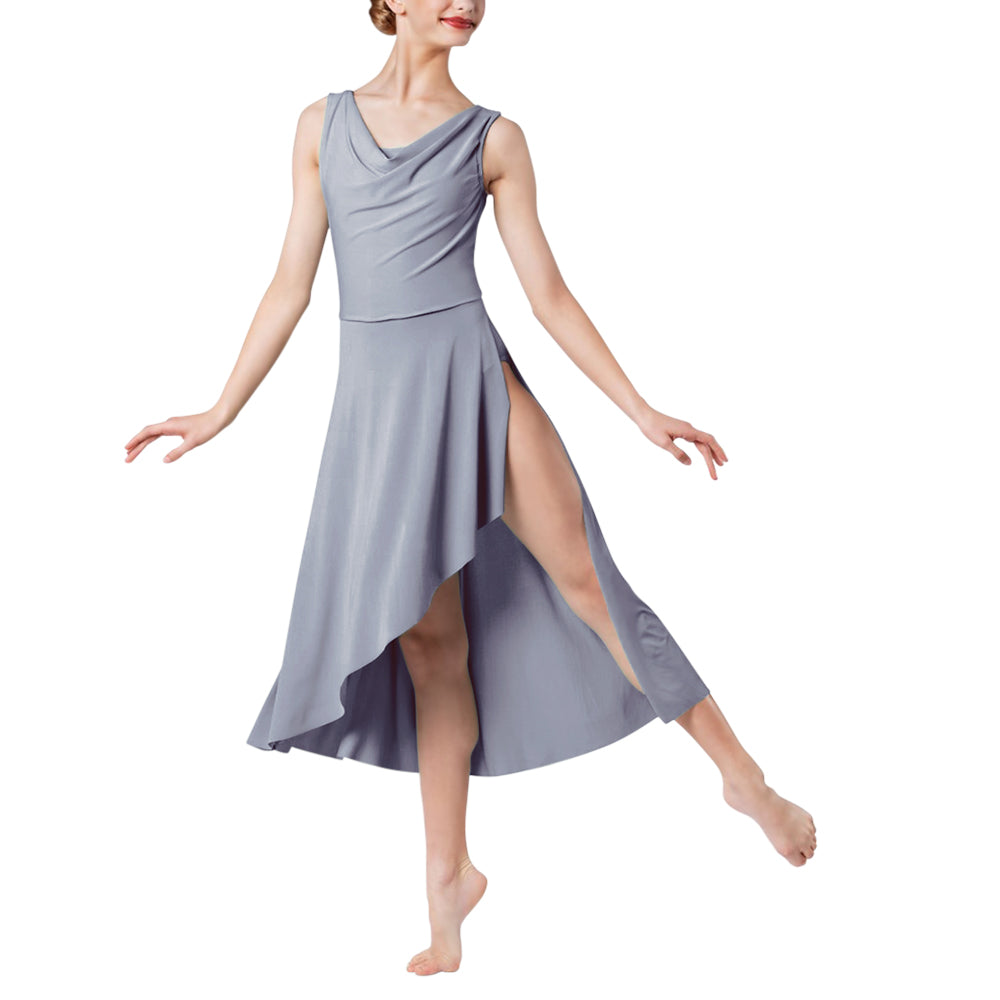 Modern Ballet Sleeveless Asymmetrical Long Dress