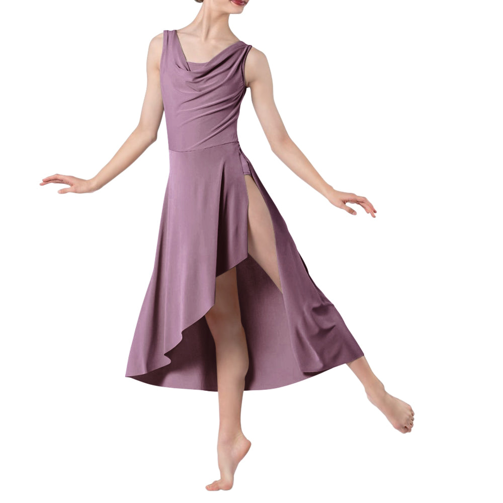 Modern Ballet Sleeveless Asymmetrical Long Dress