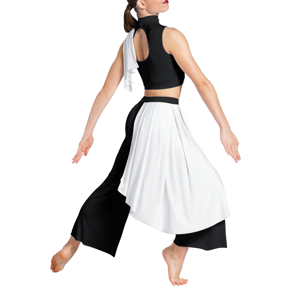 Black and white contemporary jazz spandex dance costume/ shops rave piece