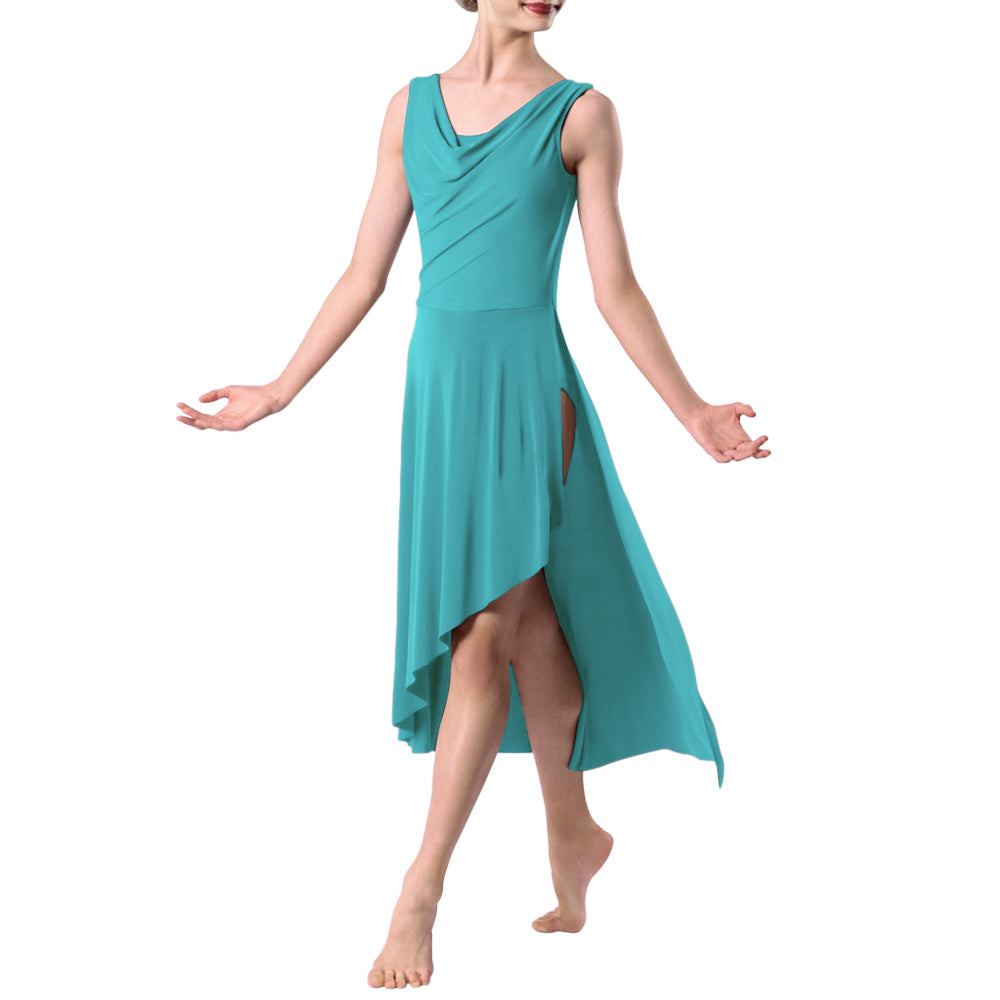 Modern Ballet Sleeveless Asymmetrical Long Dress