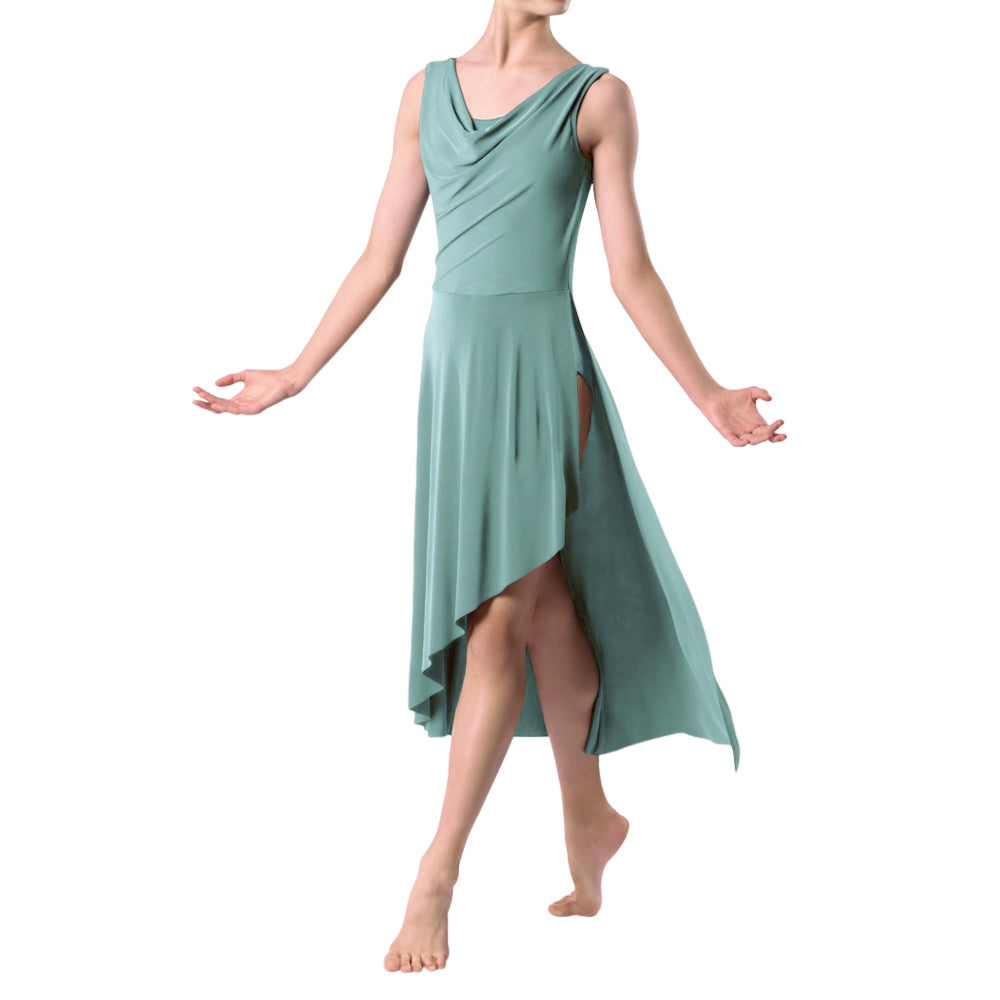 Modern Ballet Sleeveless Asymmetrical Long Dress