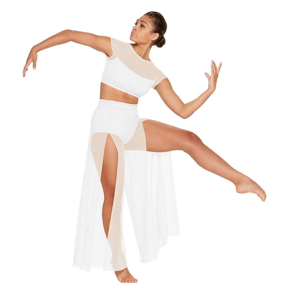 Lyrical Dance Outfits 2 Piece Set For Girl Women Cap Sleeve Crop Top  Maching Slit Wide Leg Pant Contemporary Dance Wear Competition Performance  Dance Costume – MiDee Dance Costume