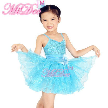 Blue Sequin Flower Tutu Dresses