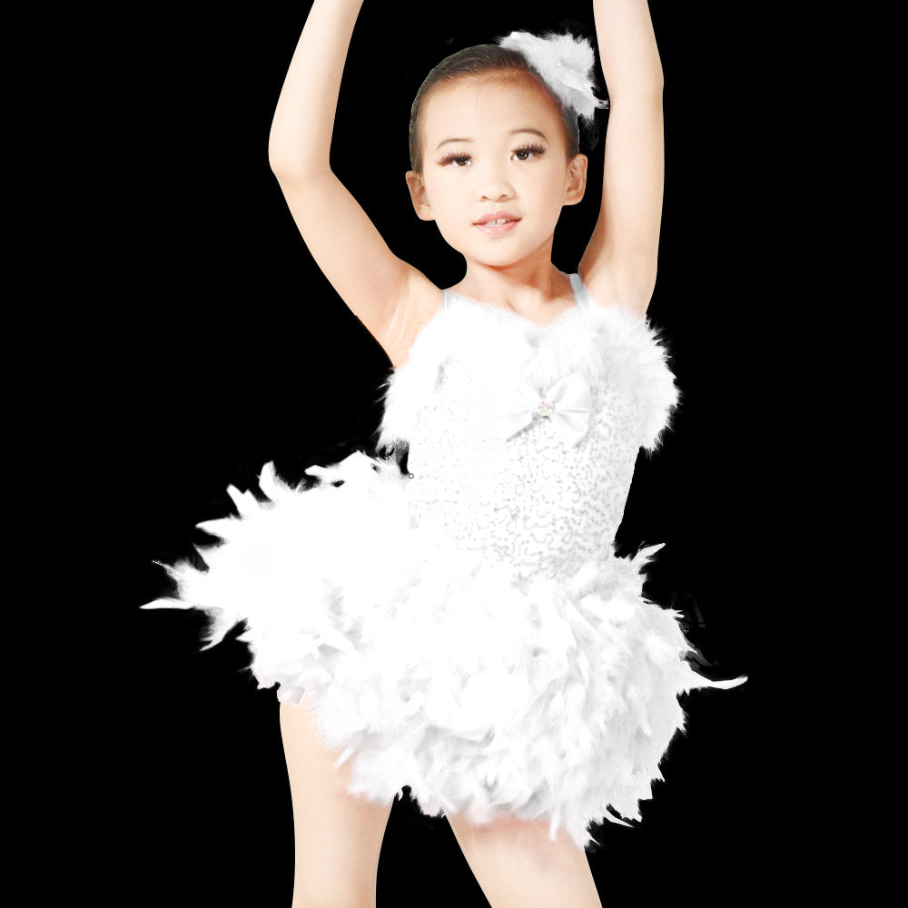 White Feather Tutu Dress